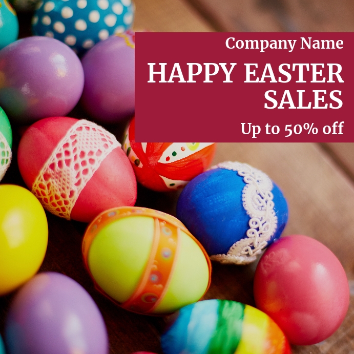 Happy Easter sales Instagram post template de PosterMyWall