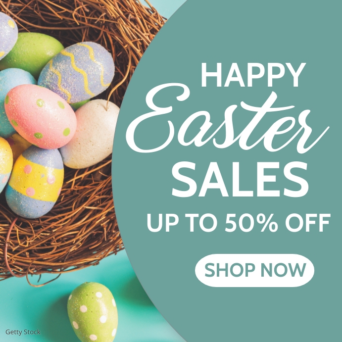 happy easter sales up to 50 off Template PosterMyWall