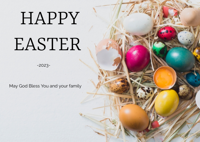 Happy Easter simple Postcard Template | PosterMyWall