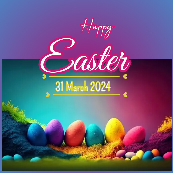 Happy Easter square template