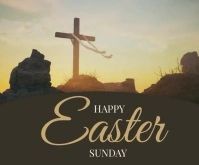 Happy Easter Sunday Video template Rettangolo medio