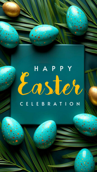 Happy Easter template design 2025 Instagram-verhaal