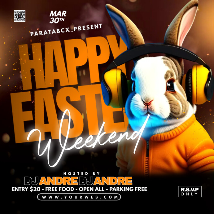 Easter Weekend Programme Design Happy Easter Weekend Party flyer Template | PosterMyWall