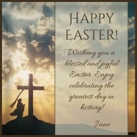 Happy Easter Wishes Christian, Religious Instagram na Post template
