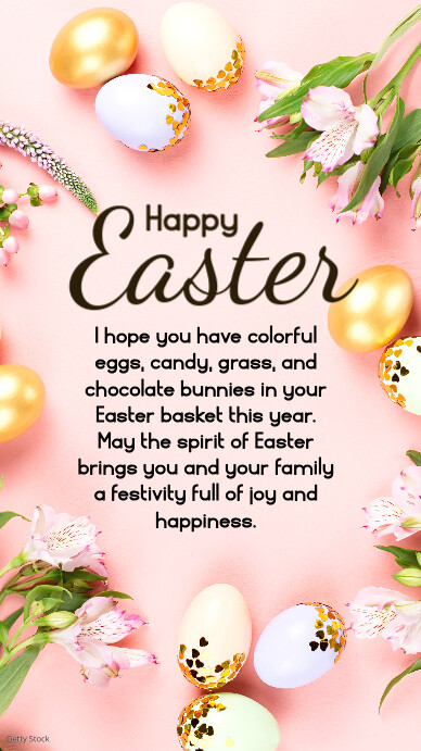 Happy Easter Wishes Eggs Decoration din เรื่องราวบน Instagram template