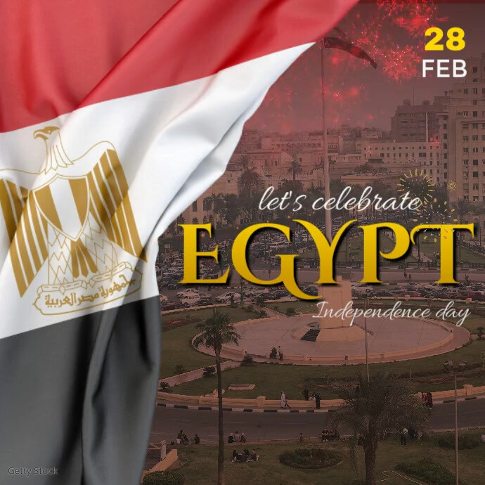 Egypt Independence Day Celebration Social Media Banner – National Flag Tribute Layout Square (1:1) template