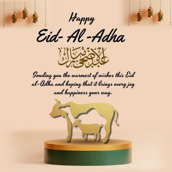 happy eid al adha,eid al adha greetings Instagram Post template