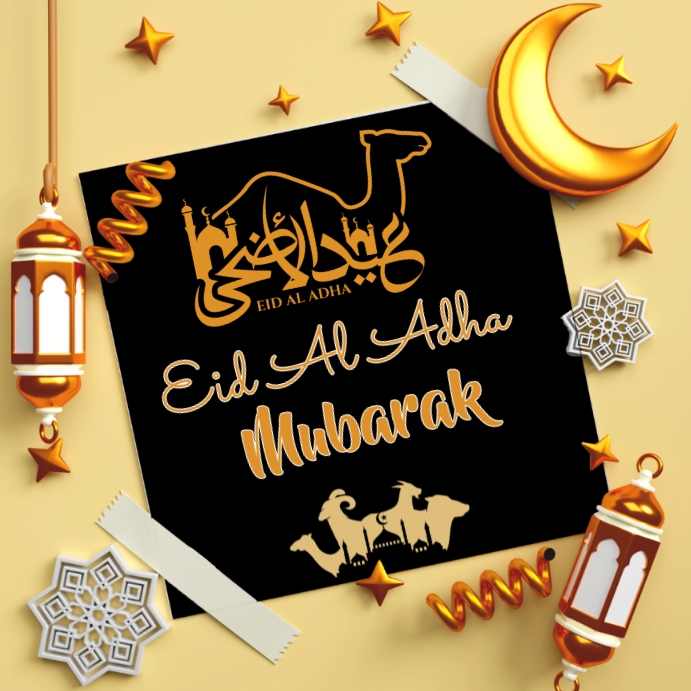 happy eid al adha,eid al adha greetings Instagram Post template