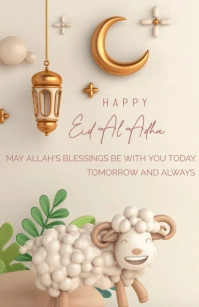Happy Eid al Adha flyer poster Tabloide template