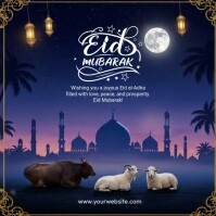 Lila Eid al-Adha Celebration โพสต์บน Instagram Template