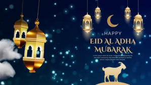 Happy Eid Al Adha Mubarak Video Greeting Digital Display (16:9) template