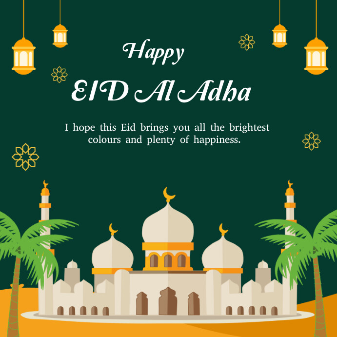 Happy Eid Al adha wish templates Instagram Post