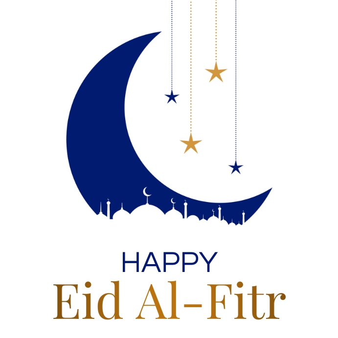 happy eid al fitr card Template | PosterMyWall