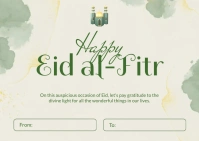 Happy Eid al-Fitr Greeting Card A6 template