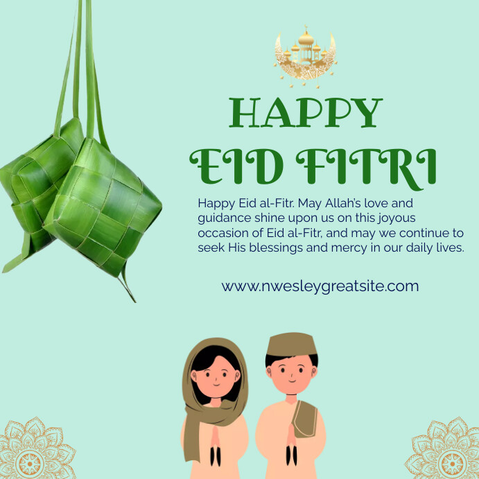 Happy Eid Fitri Template Instagram na Post