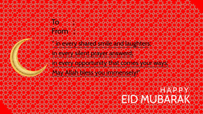 Happy Eid Mubarak 3d Effect Template Postermywall