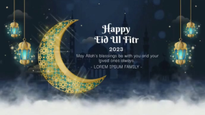 Black Eid Ul Fitr Celebration Digital Display Template