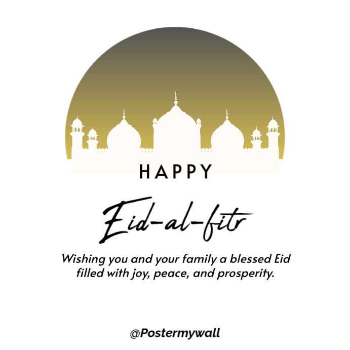 Happy Eid-ul-Fitr Eid mubarak Eid-al-adha greetings Wpis na Instagrama template