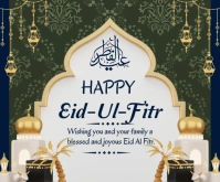 Happy eid-ul-fitr template 2025 Rectángulo Mediano