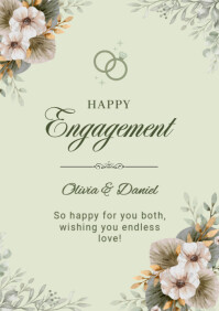 Happy engagement A4 template