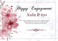 Happy engagement Postcard template