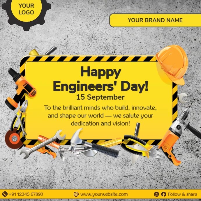 Plantilla de Happy Engineers' Day Greeting Social Media Post Template ...