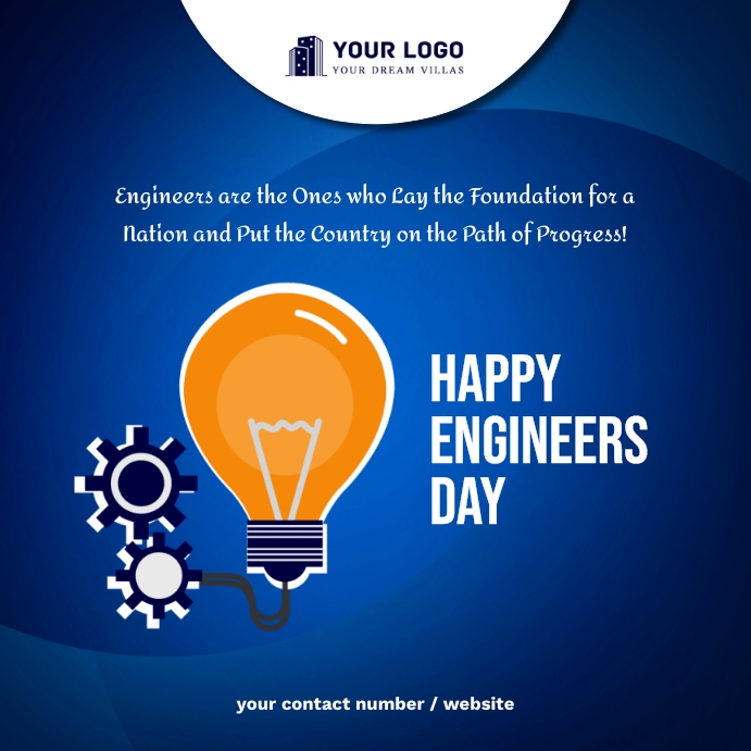 Happy Engineers Day Wishes Poster Template | PosterMyWall