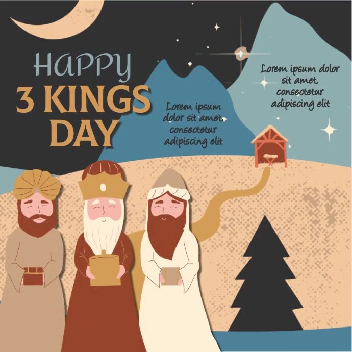 3 Kings Display Example Happy Epiphany 3 Three Kings Day Template | PosterMyWall