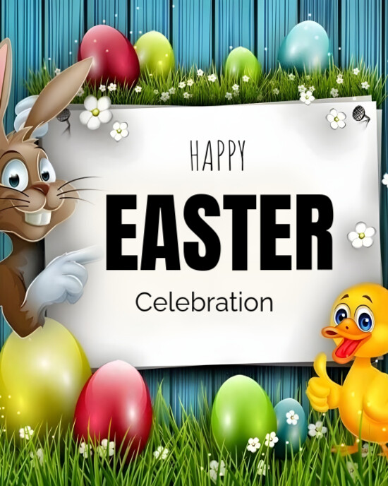 happy ester post Instagram Portrait template