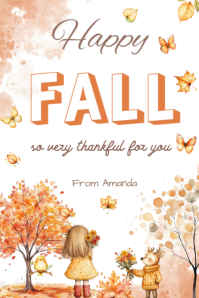 White Fall Season Greeting Banier 4’×6’ Template