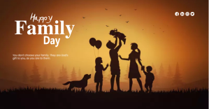 Orange Family Day Celebration Facebook-annonce Template
