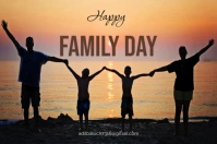 Happy family day Etiqueta template