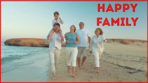 Happy Family ตัวอย่างภาพบน YouTube template
