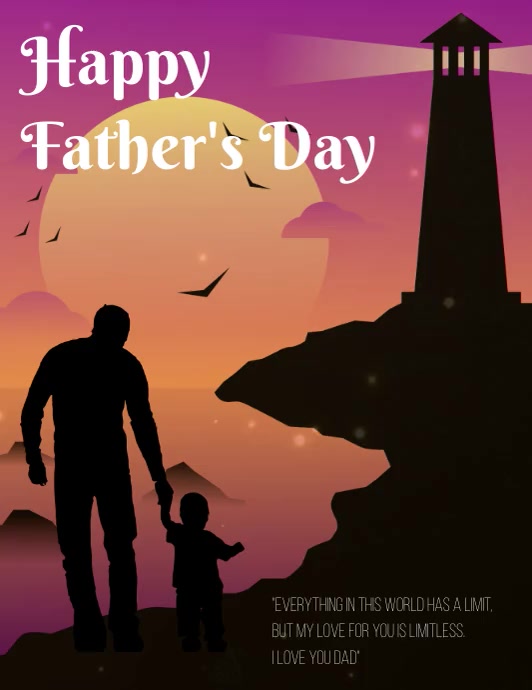 happy father's day card Flyer (US Letter) template