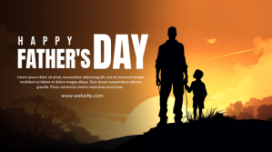 Happy Father's Day Digitalanzeige (16:9) template