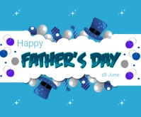 Happy Father's day event card สามเหลี่ยมขนาดกลาง template