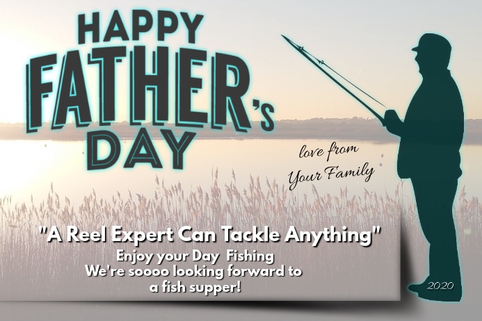 Happy Father's Day - Fisherman Poster template