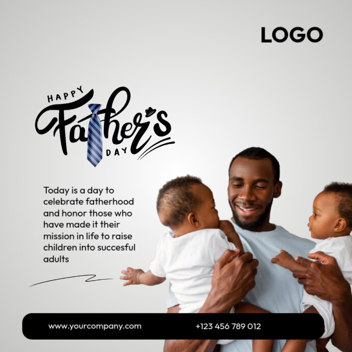 Happy Father's Day poster Publicação no Instagram template