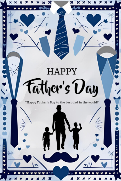 Happy father's day poster design template Cartaz