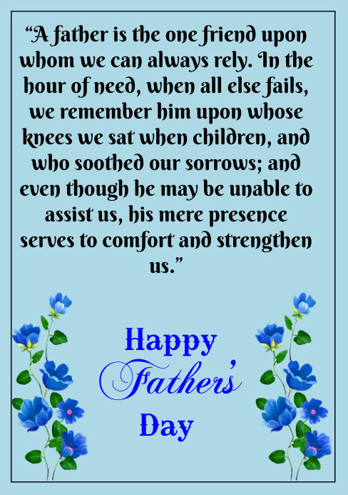 Happy Father's day quote A5 template