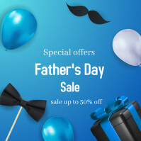 Blue Happy father's day sale Instagram Post Template