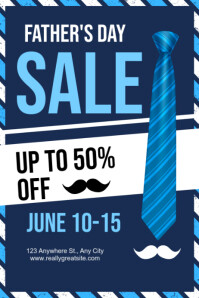 紫色 Father's Day Sale Poster Template