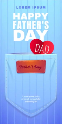 Happy Father's Day Video Ads Bannière rétractable 3 pouces x 6 pouces template
