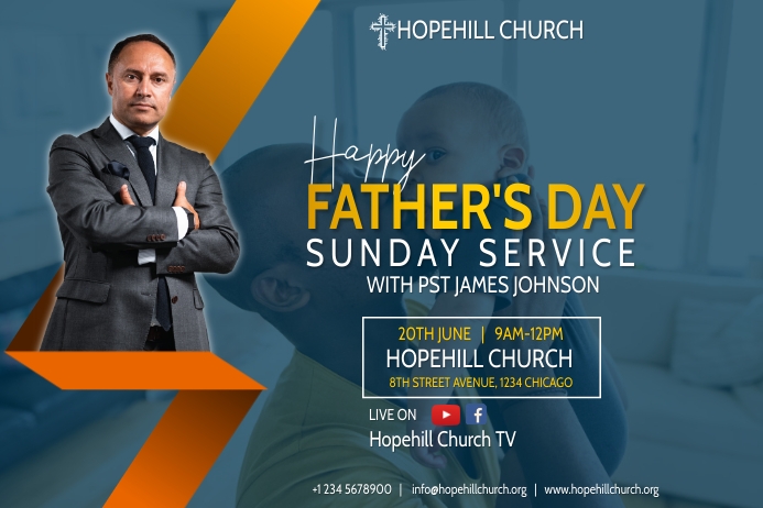 happy father's day church service Template | PosterMyWall