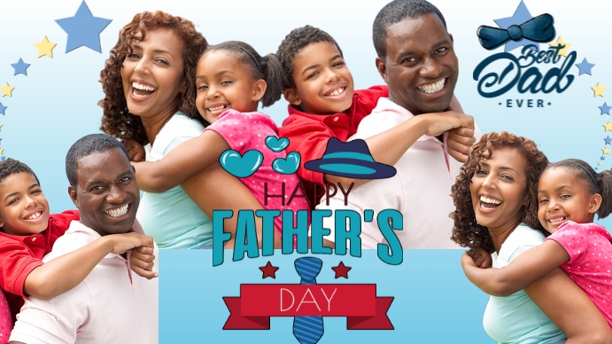 Happy Father's Day Collage Template Digital Display (16:9)
