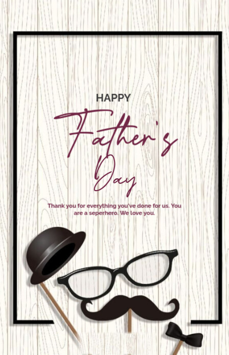 Happy Father's Day Szeroki pół strony template