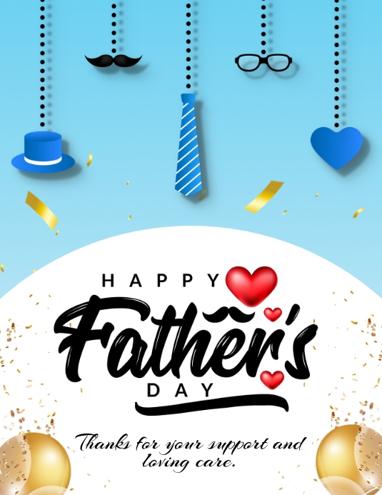 Happy Father's Day Message Flyer Ulotka (US Letter) template