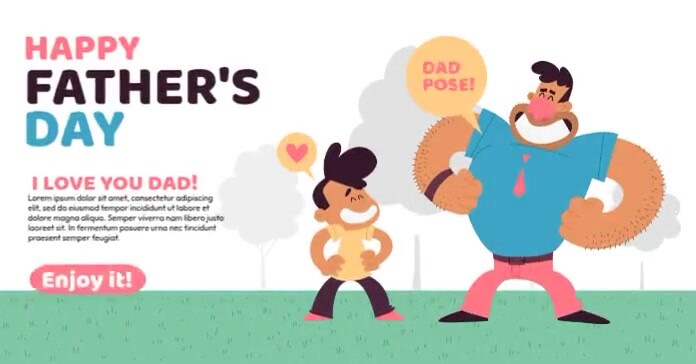 Happy Father's Day Social Media Video Ads Facebook Shared Image template