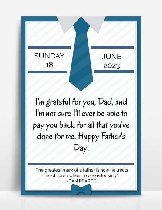 Copy of Happy Father's Day Template | PosterMyWall