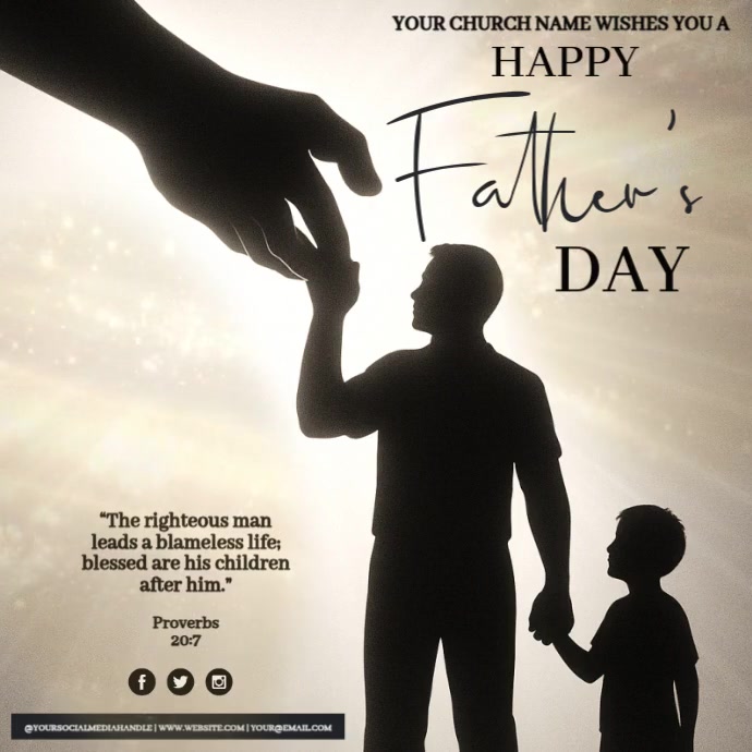 Happy Father's Day Video Kwadrat (1:1) template